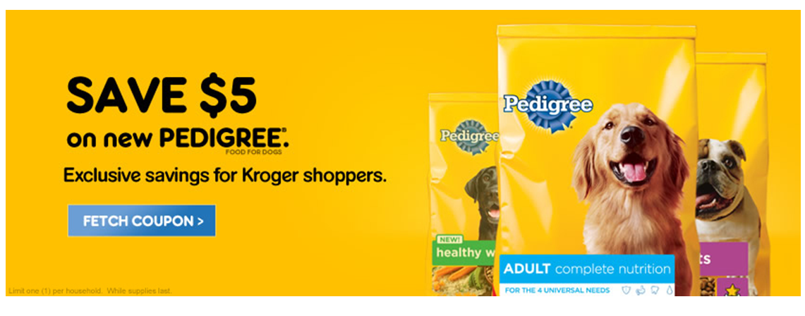 Pedigree Dog Food $5 Coupon = Fetch for FREE Dog Food or Food Under a