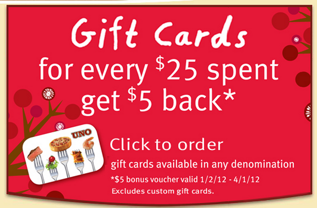 Uno Restaurant Gift Card Promotion Family Finds Fun