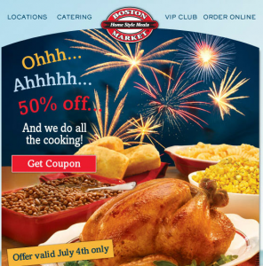 Boston Market 4th of July coupon image 2012