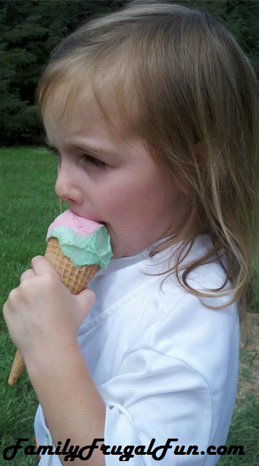 Samantha with an ice cream