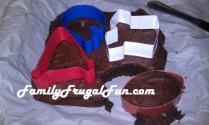 Football brownie cookie cutters 300x180 Kids Superbowl Party Ideas   Football Brownies Recipe