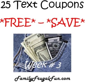 25 Text Coupons free