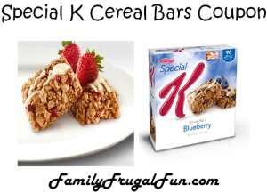 Kellogs Special K Cereal Bar printable Coupons