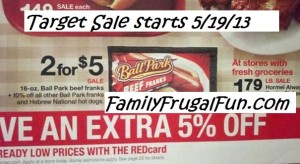 Ball Park hot dogs printable coupon & Target deal