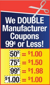 Double coupons up to 99¢