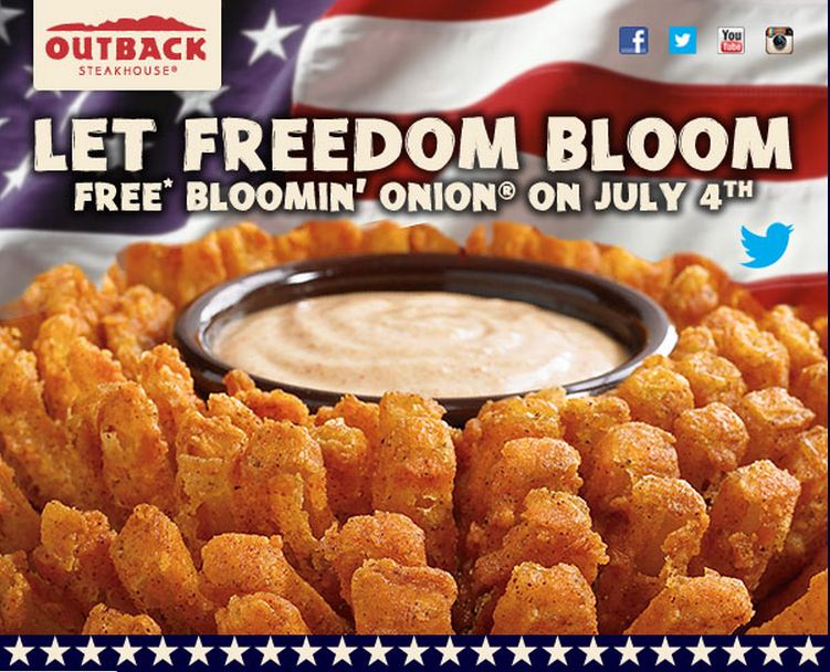 Outback Steak House FREE Bloomin Onion July 4th Family Finds Fun