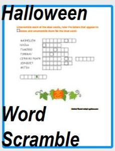 Halloween Worksheets Halloween Word Scramble