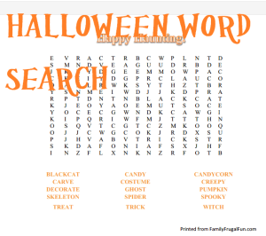 Halloween Worksheets educational Halloween Wordsearch