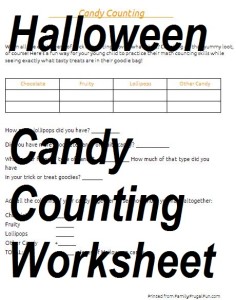 Halloween Worksheets Halloween Candy Counting Educational Worksheets