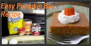 Easy Pumpkin Bar Recipe