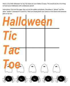 Halloween Worksheets Halloween Tic Tac toe