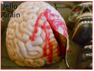 Jello Brain Mold Scary Halloween Recipes