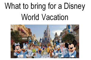 What to bring on a Walt Disney World Vacation