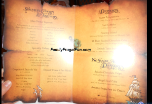 Disney Dream Cruise Dessert Menu Pirate Night