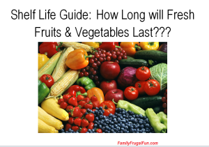 Shelf Life Guide how long with fresh fruits and vegetables last