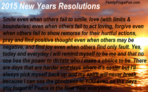 2015 goals for the New Year