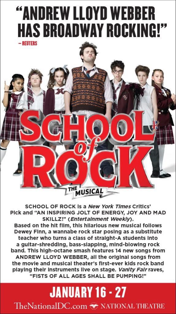 School of Rock the Musical Washington Dc National Theatre